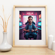 Karykatura ze zdjęcia – gracz Level 40 lub inny