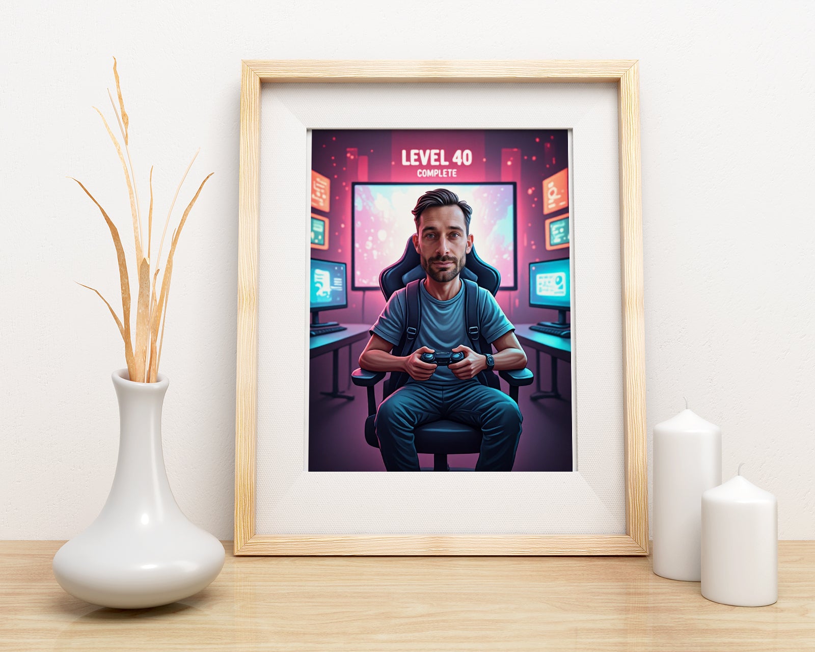 Karykatura ze zdjęcia – gracz Level 40 lub inny