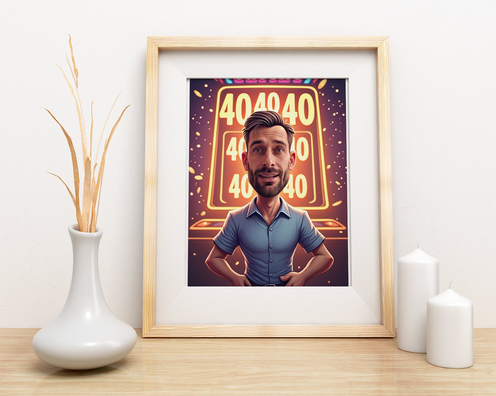 Karykatura ze zdjęcia – gracz kasynowy