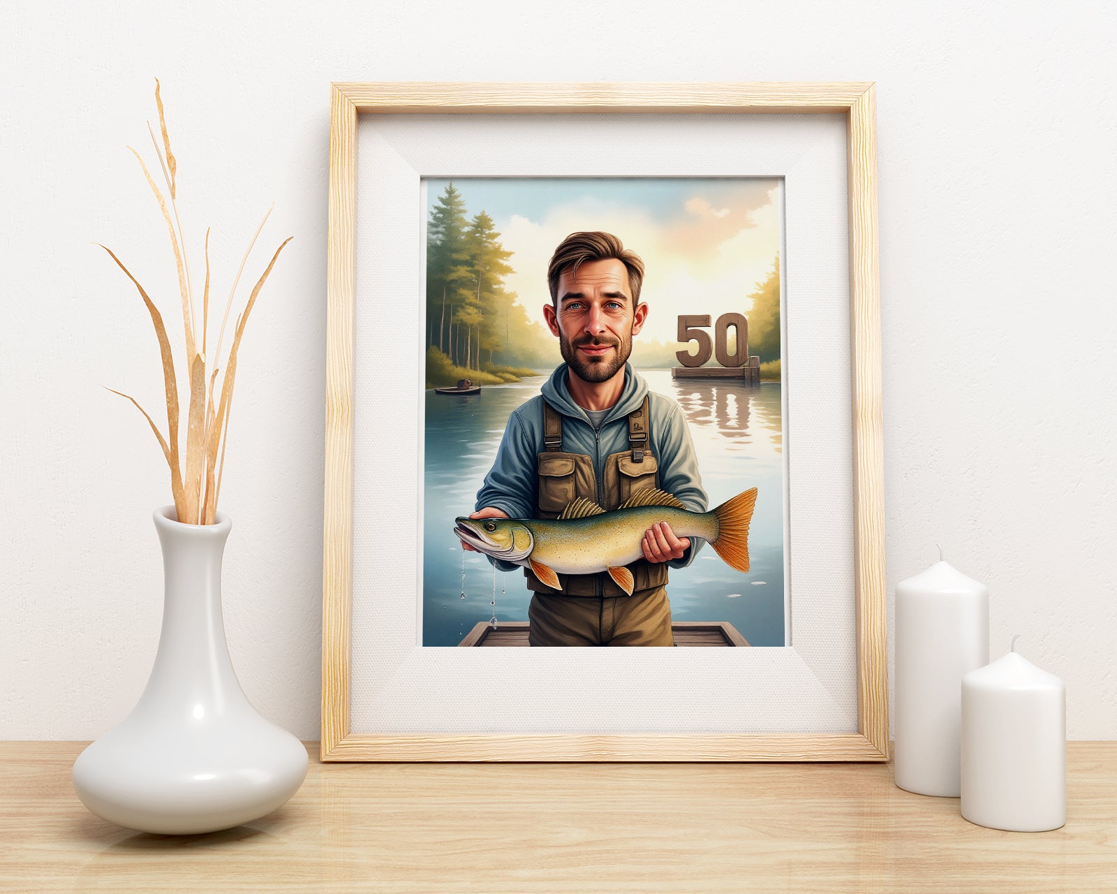 Rybak z Trofeum – Portret nad Jeziorem z Cyfrą