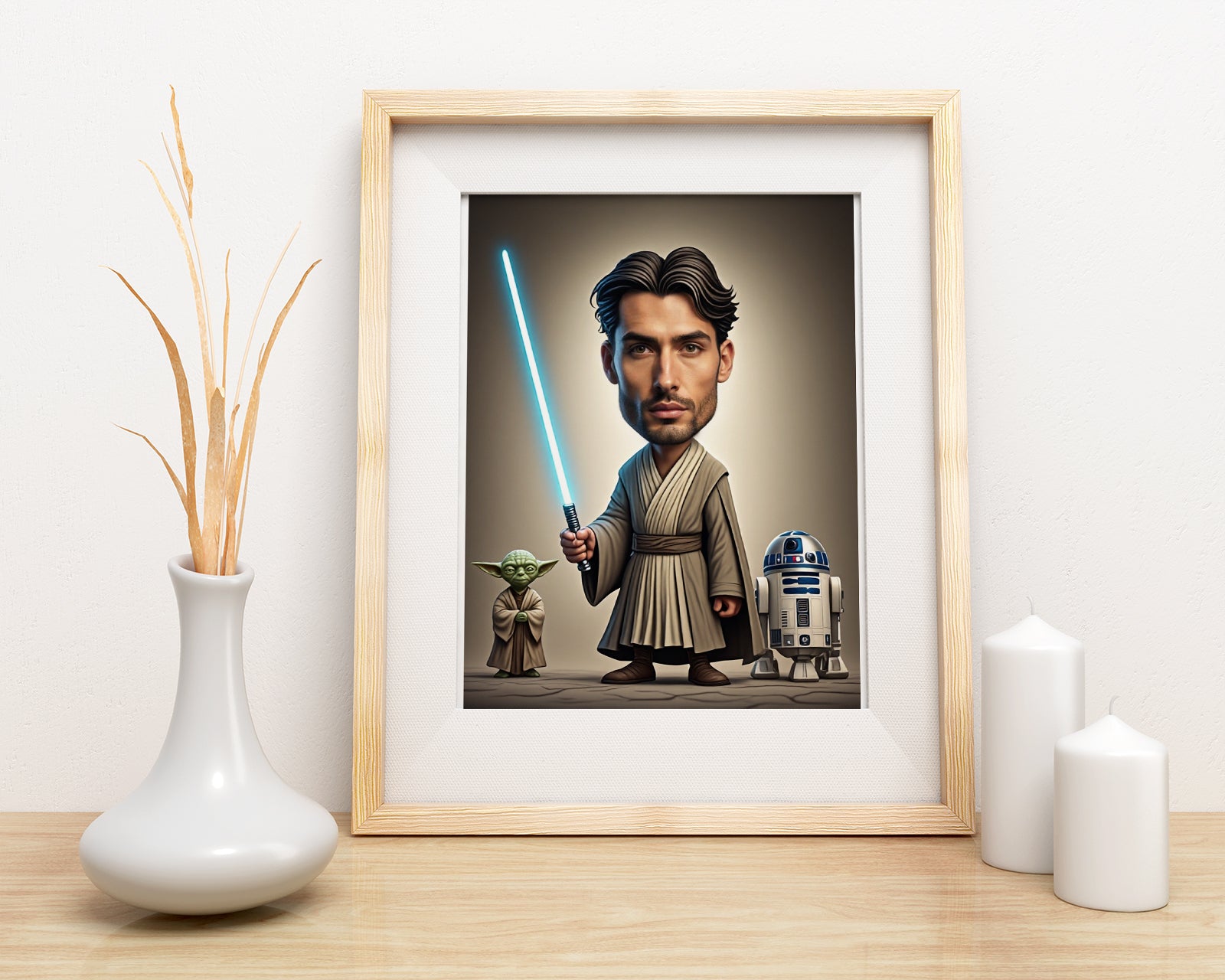 Pomysł na prezent dla fana Star Wars – karykatura Jedi