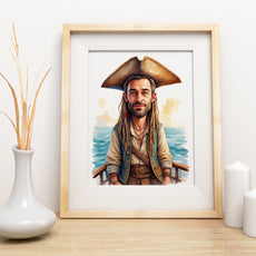 Karykatura Pirata – Personalizowany Portret z Twoją Twarzą