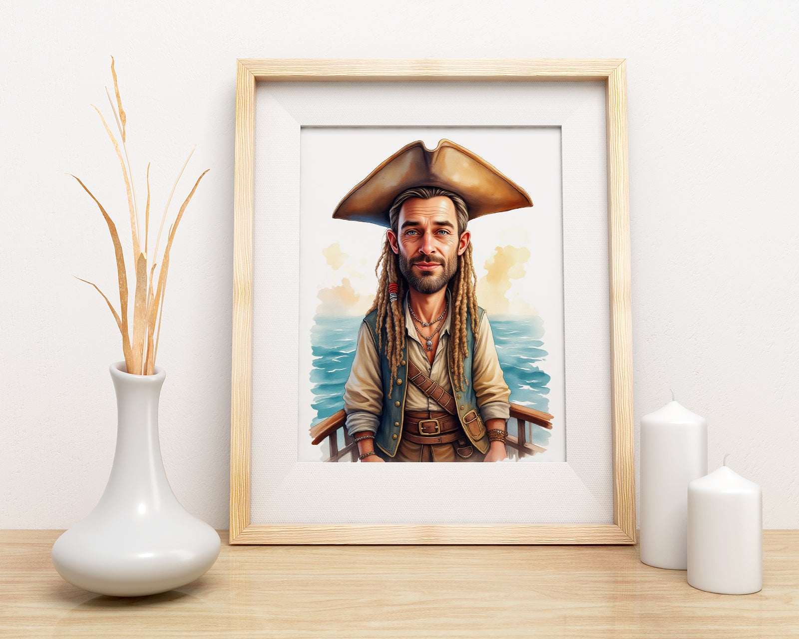 Karykatura Pirata – Personalizowany Portret z Twoją Twarzą