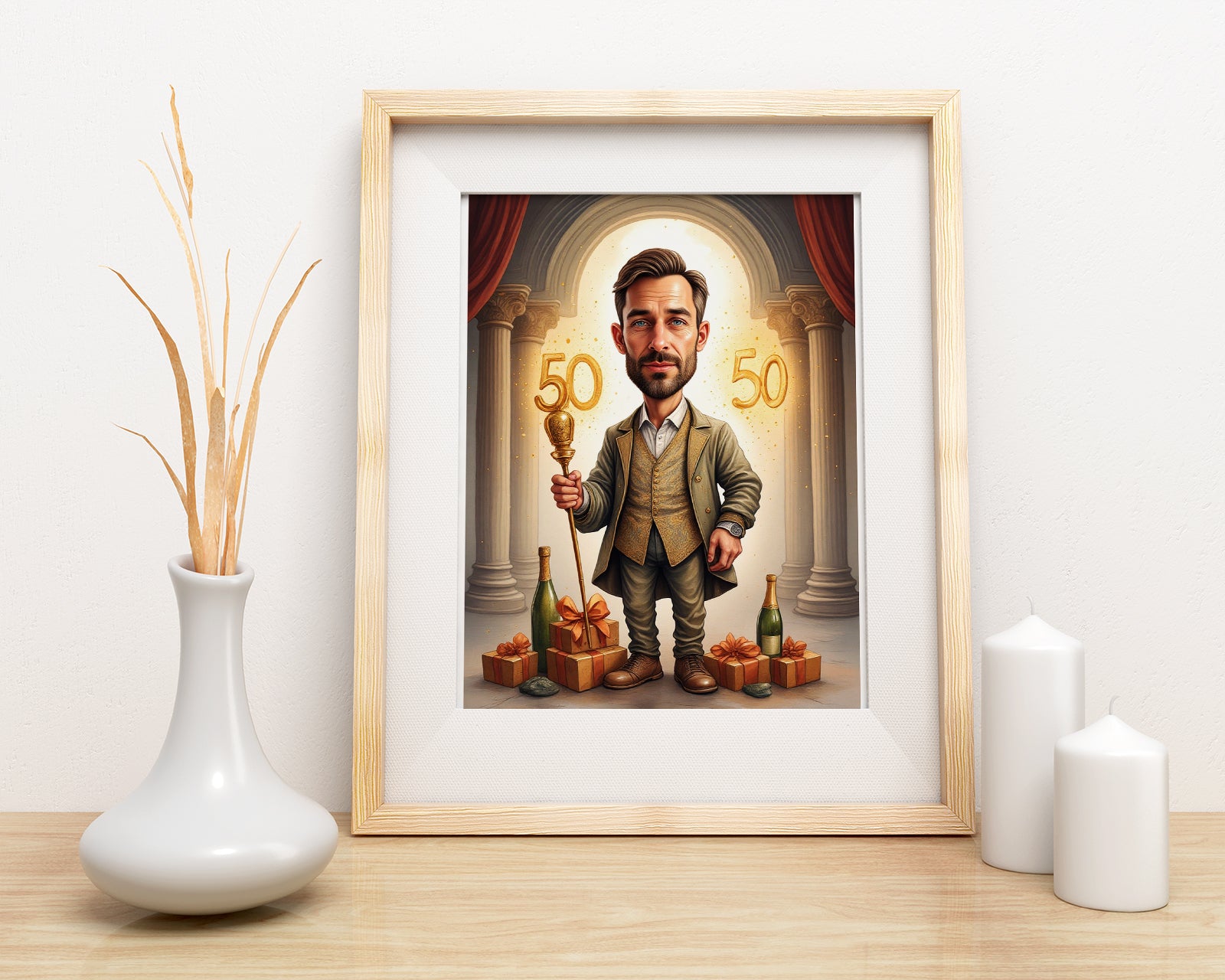 Gentleman w Pałacowej Scenie z Prezentami