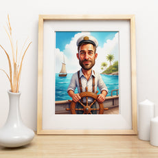 Karykatura marynarza ze zdjęcia