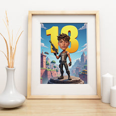 Pomysły na 18 urodziny – karykatura w stylu Fortnite