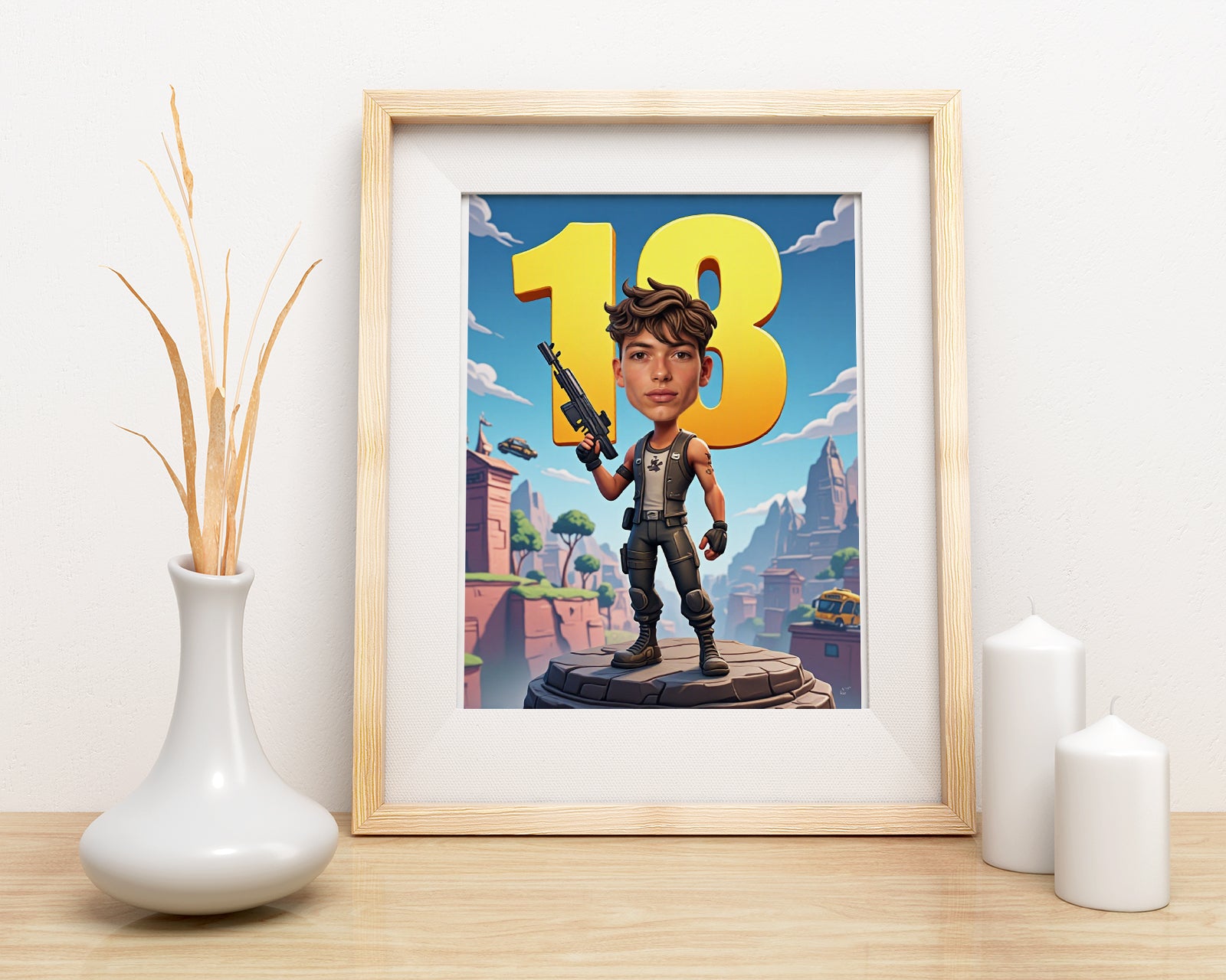 Pomysły na 18 urodziny – karykatura w stylu Fortnite