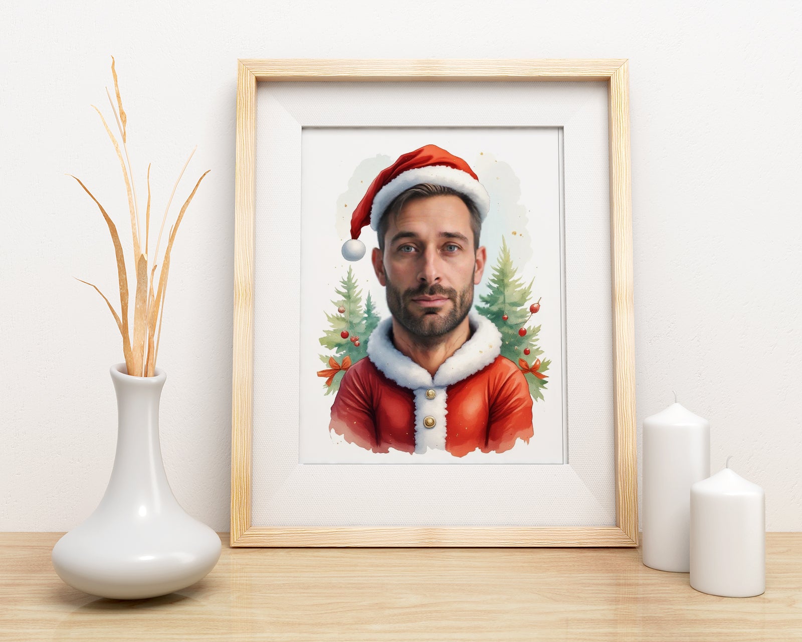 Portret mężczyzny jako Mikołaj - prezent na święta