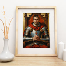 Portret rycerza w zbroi – królewski portret personalizowany