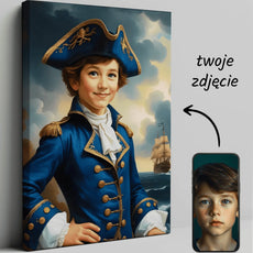 Personalizowany portret piracki na płótnie Młody Książę do dekoracji wnętrz