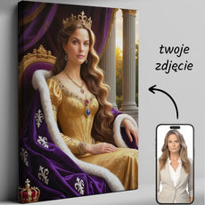 Personalizowany obraz na płótnie - Monarchini Portret Królowej w stylu królewskim