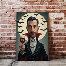 Karykatura ze zdjęcia – Wampir z kieliszkiem