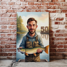 Rybak z Trofeum – Portret nad Jeziorem z Cyfrą