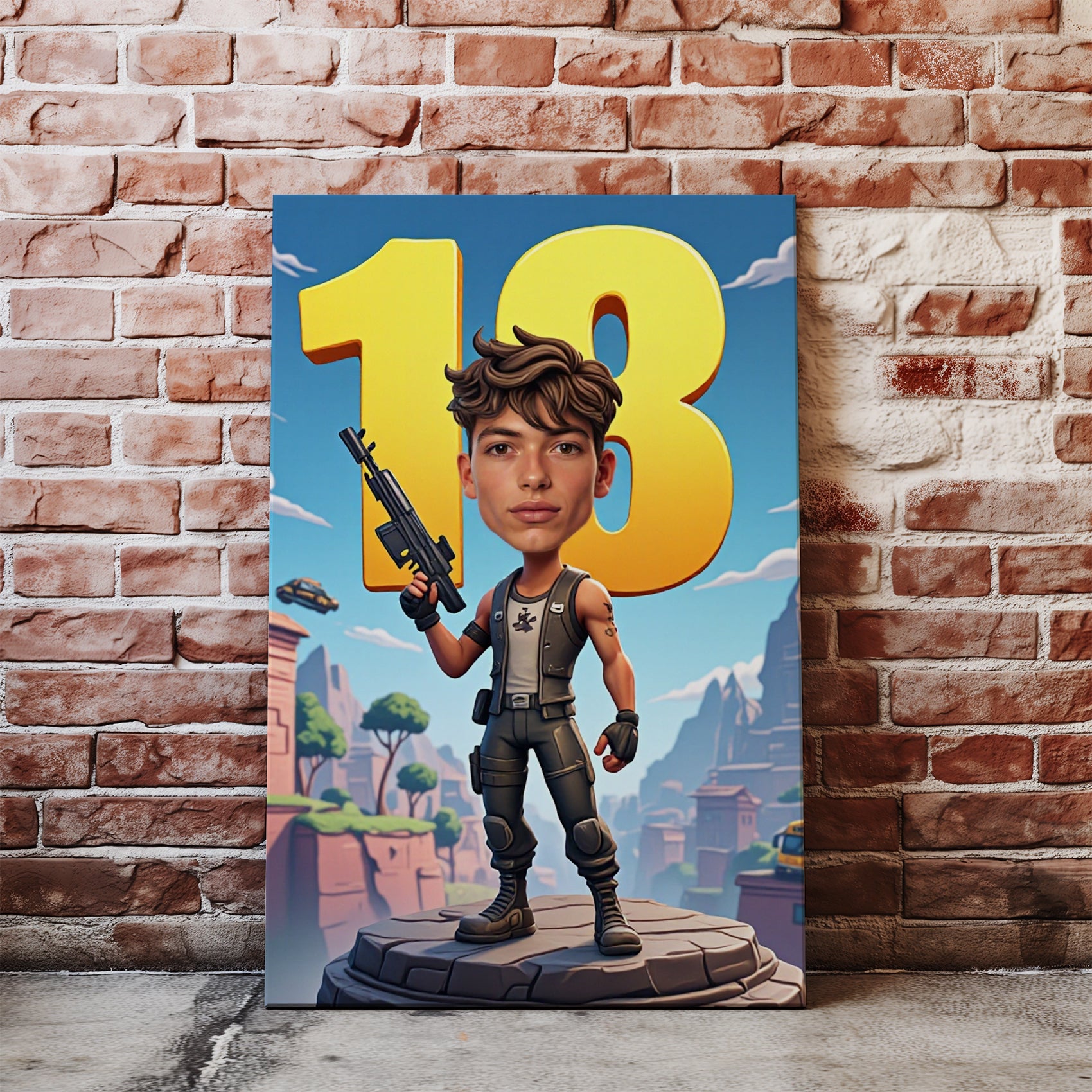 Pomysły na 18 urodziny – karykatura w stylu Fortnite