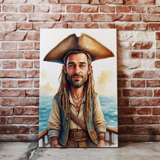Karykatura Pirata – Personalizowany Portret z Twoją Twarzą
