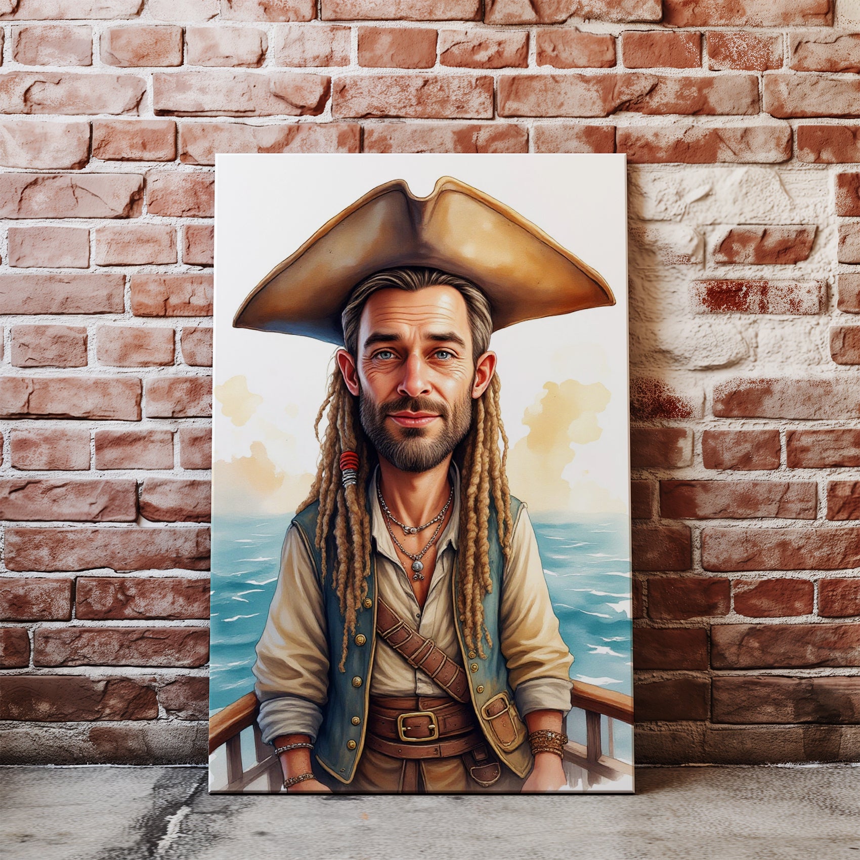 Karykatura Pirata – Personalizowany Portret z Twoją Twarzą