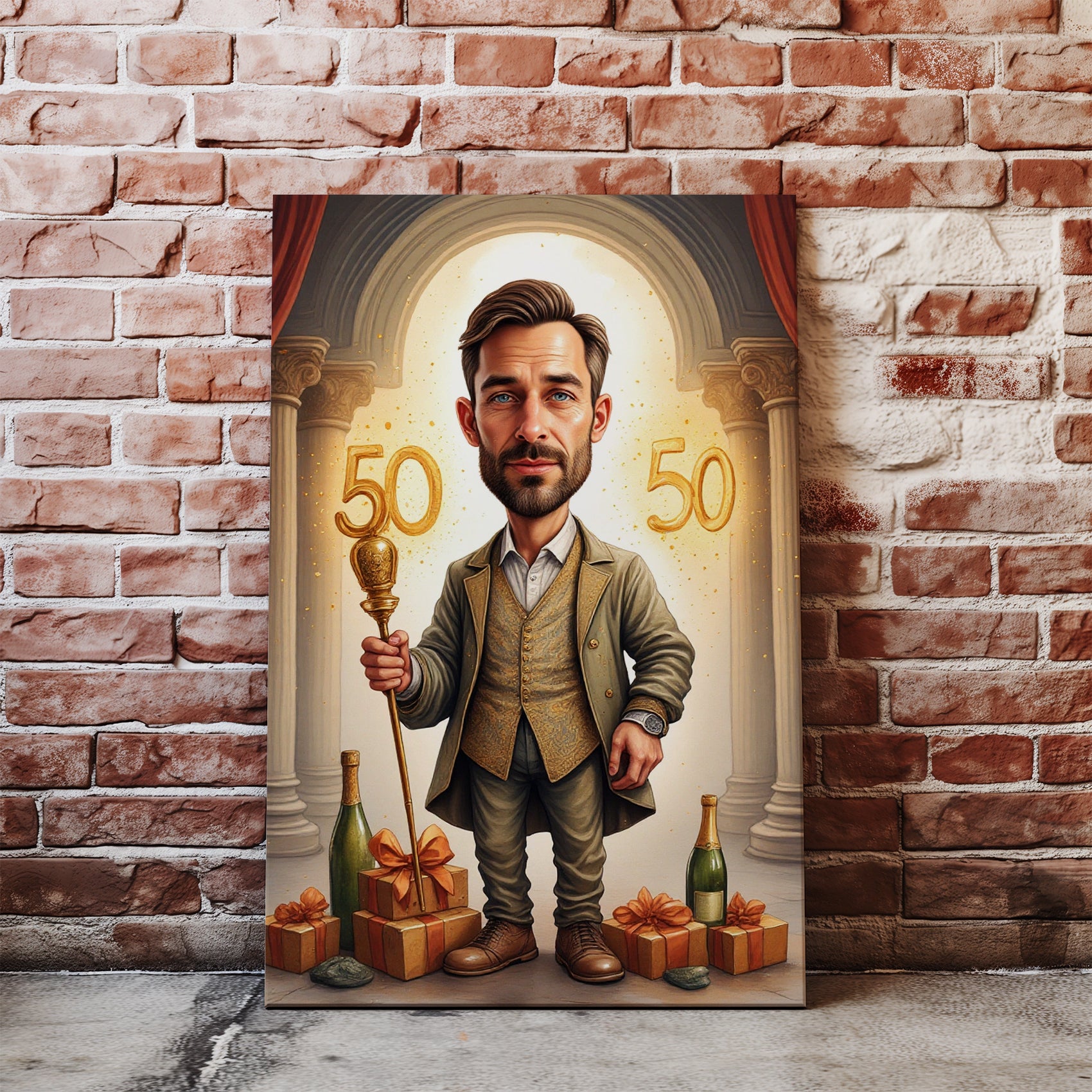 Gentleman w Pałacowej Scenie z Prezentami