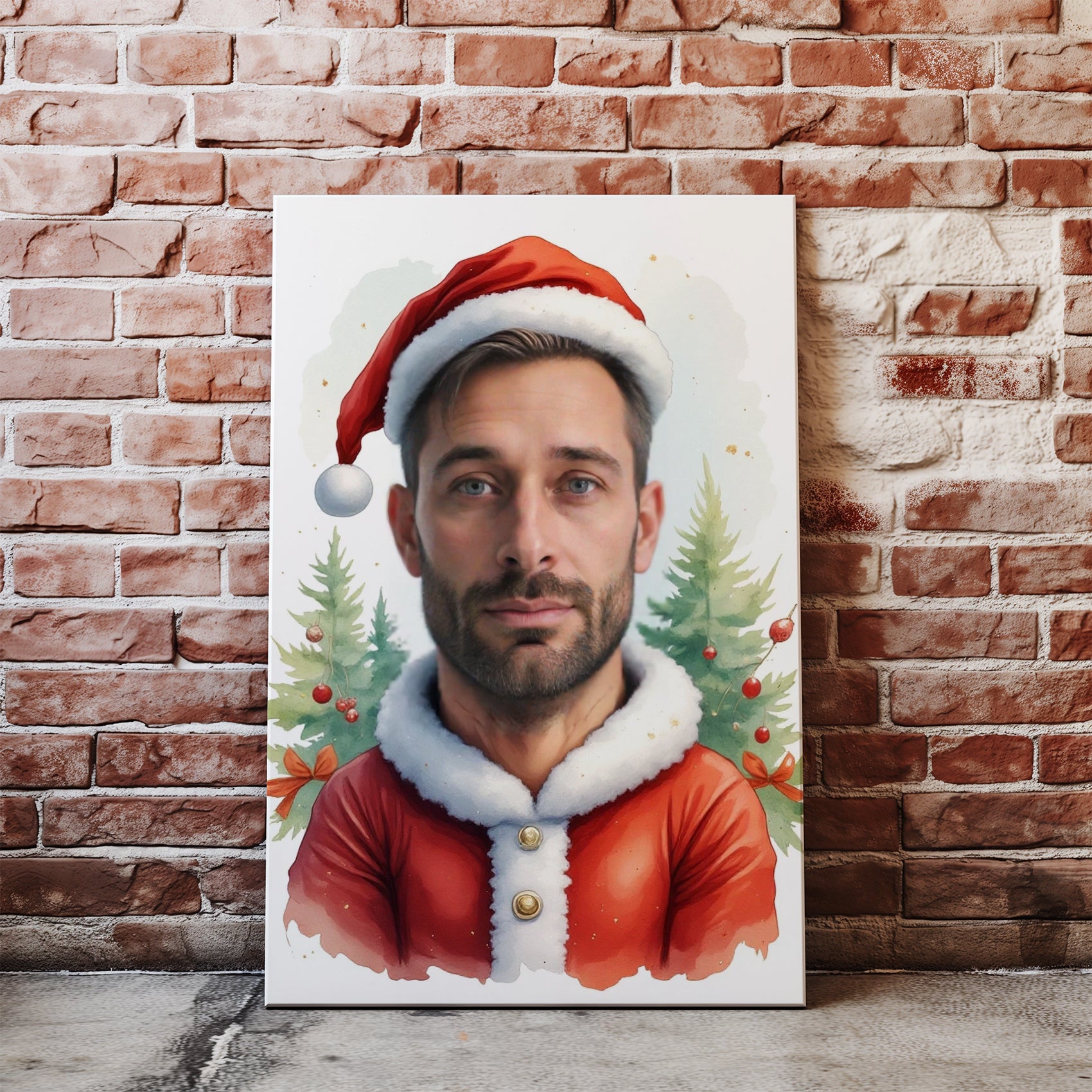 Portret mężczyzny jako Mikołaj - prezent na święta