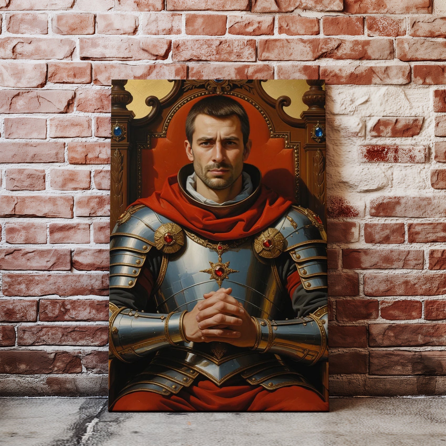 Portret rycerza w zbroi – królewski portret personalizowany