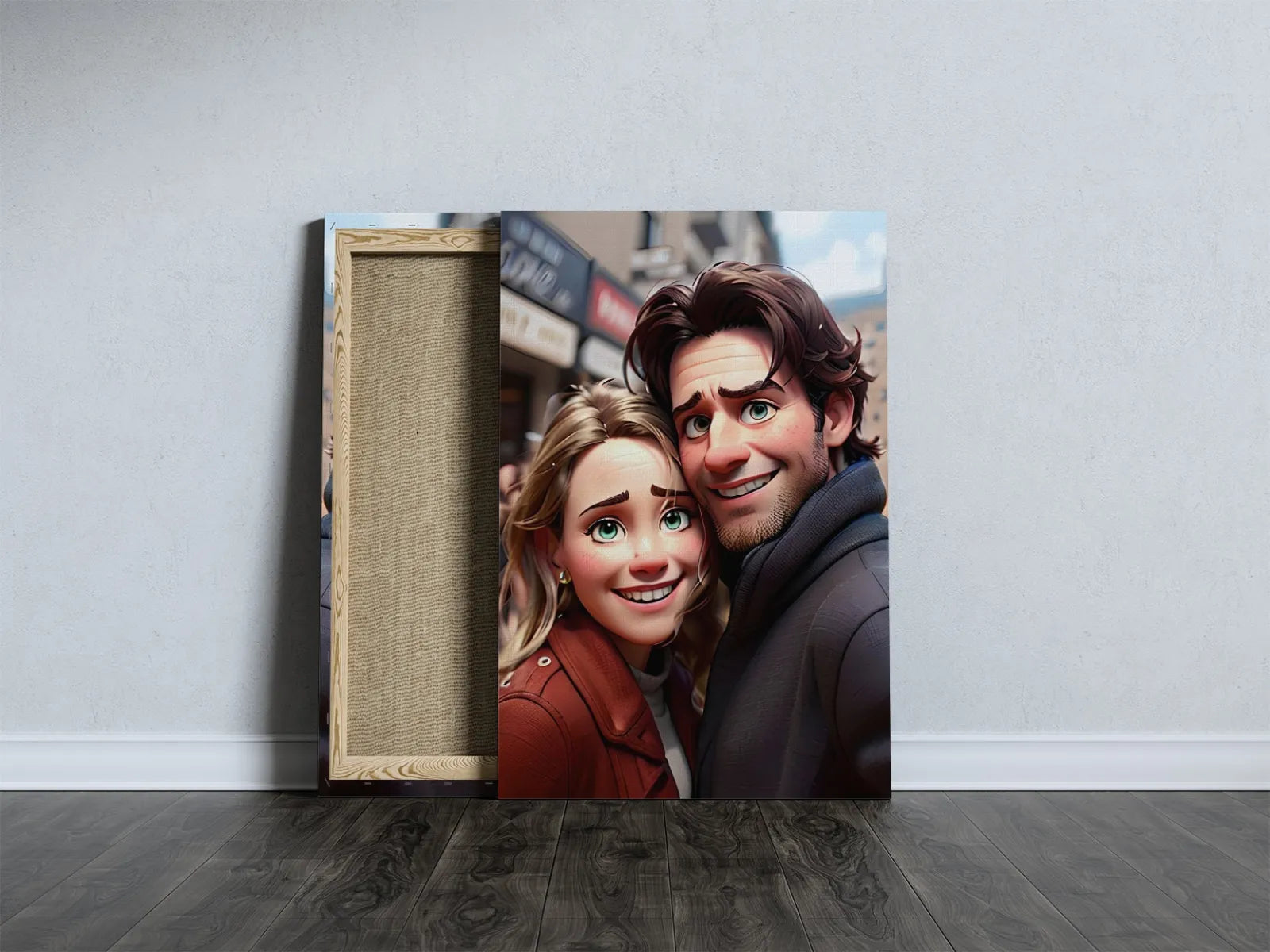 Canvas print przedstawiający parę w stylu 3D Pixar