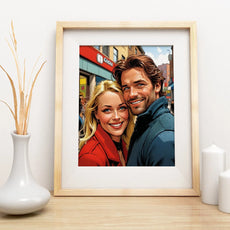 Framed couple portrait from Obraz ze zdjęcia w stylu komiksowym 2D
