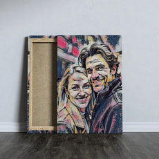 Canvas print of a smiling couple in Obraz ze zdjęcia w stylu malarstwa olejnego