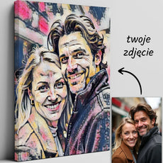 Personalizowany portret pary na płótnie w stylu olejnym Obraz ze zdjęcia