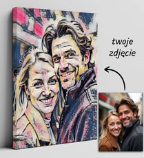 Personalizowany portret pary na płótnie w stylu olejnym Obraz ze zdjęcia