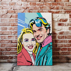 Pop art portret pary w produkcie Obraz ze zdjęcia w stylu pop-art