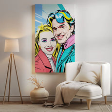 Pop art portret pary w produkcie Obraz ze zdjęcia w stylu pop-art