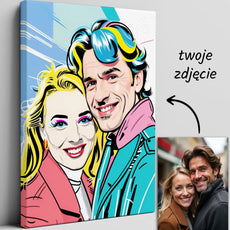 Pop art portret pary na płótnie w stylu Obraz ze zdjęcia w stylu pop-art