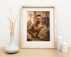 Ramka z personalizowaną grafiką dla elektryka z motywem cyfrowych urodzin