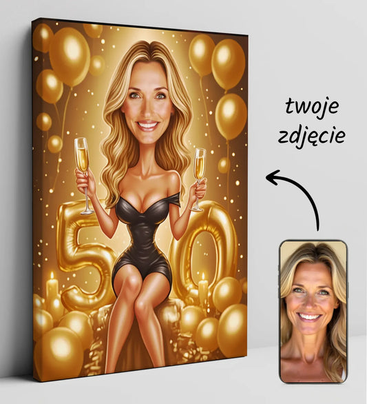Personalizowana karykatura na 50. urodziny jako wyjątkowy portret prezentowy