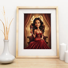 Framed glamour 40th birthday portrait for women from Personalizowany portret na 40 urodziny