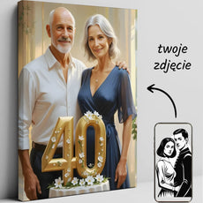 Obraz na płótnie z okazji rocznicy ślubu w eleganckim stylu personalizowany dekoracja
