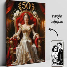 Personalizowany portret w stylu królewskim na płótnie z okazji urodzin