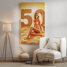 Framed celebratory artwork for Personalizowany portret urodzinowy na plaży