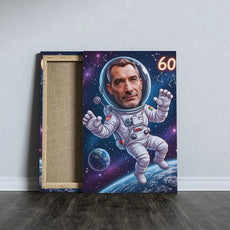 Kosmiczny portret na płótnie z postacią astronauty idealny prezent na urodziny dla faceta