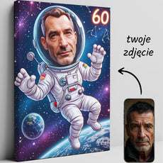Personalizowany portret astronauty na płótnie prezent na urodziny dla faceta motyw kosmosu