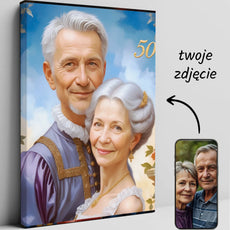 Personalizowany portret w kanwie na 50 rocznicę ślubu jako wyjątkowy prezent