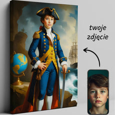Portret chłopca jako Młody Pirat na niestandardowym płótnie do personalizacji