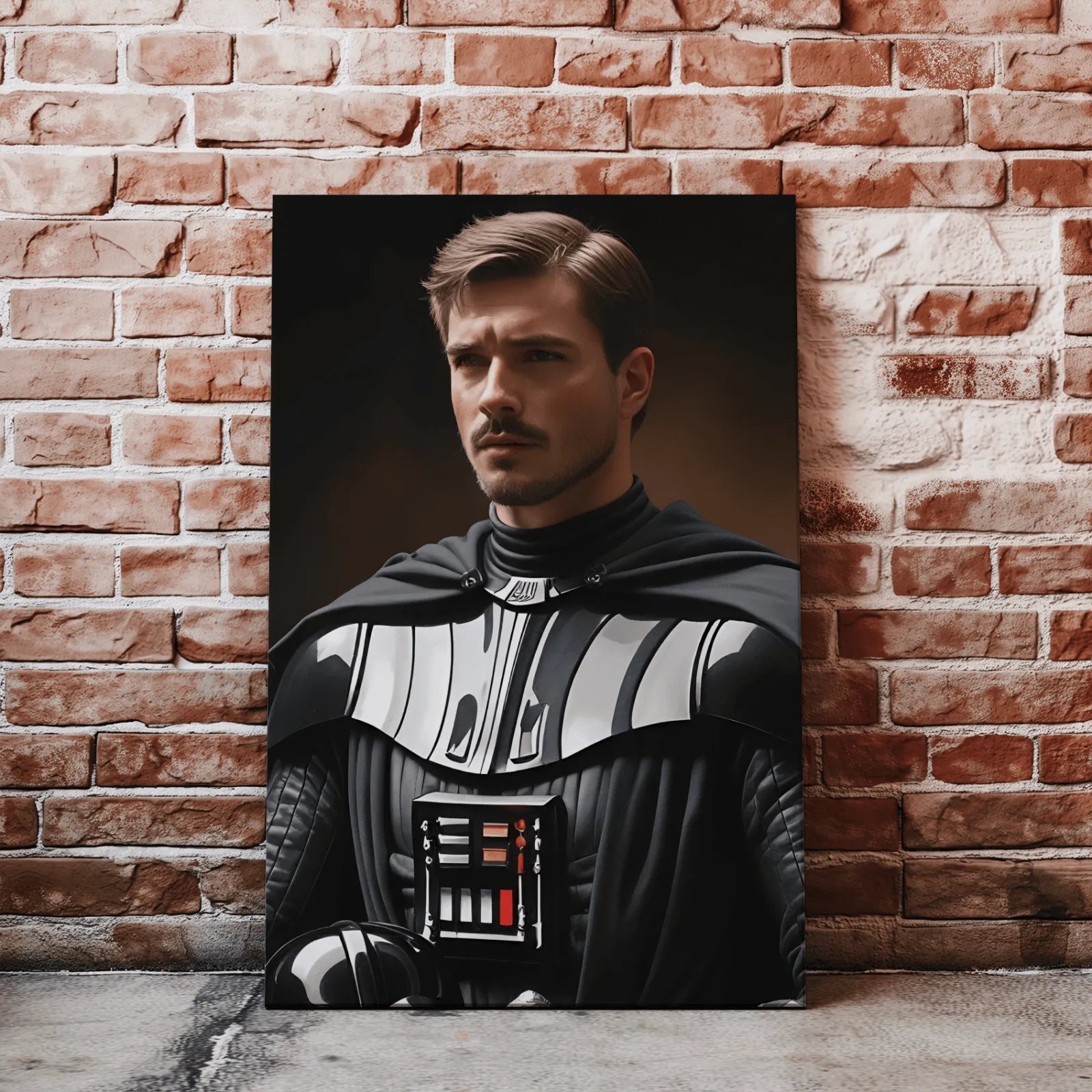 Portret Darth Vader z Gwiezdnych Wojen w stylowej prezentacji artystycznej