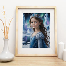 Framowany portret księżniczki z Elzy z Krainy Lodu w produkcie Portret dziecka