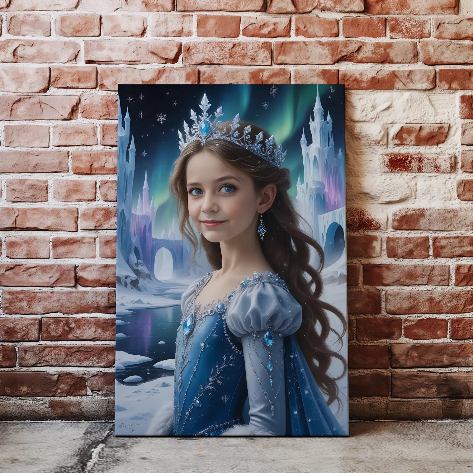 Portret dziecka Elzy z Krainy Lodu na płótnie do dekoracji pokoju dziecięcego