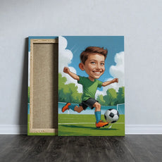 Canvas print Portret dziecka grającego w piłkę z chłopcem bawiącym się w piłkę