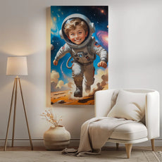Portret dziecka jako astronauta - unikalna sztuka na prezent dla małych marzycieli