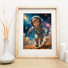 Framowana sztuka astronauty w ofercie Portret dziecka na prezent - Astronauta