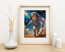 Framowana sztuka astronauty w ofercie Portret dziecka na prezent - Astronauta