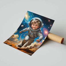 Portret dziecka jako astronauta - art print dla młodych odkrywców