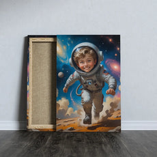 Canvas print of a child astronaut as a unique gift for kids named Portret dziecka na prezent - Astronauta